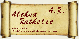 Aleksa Ratkelić vizit kartica